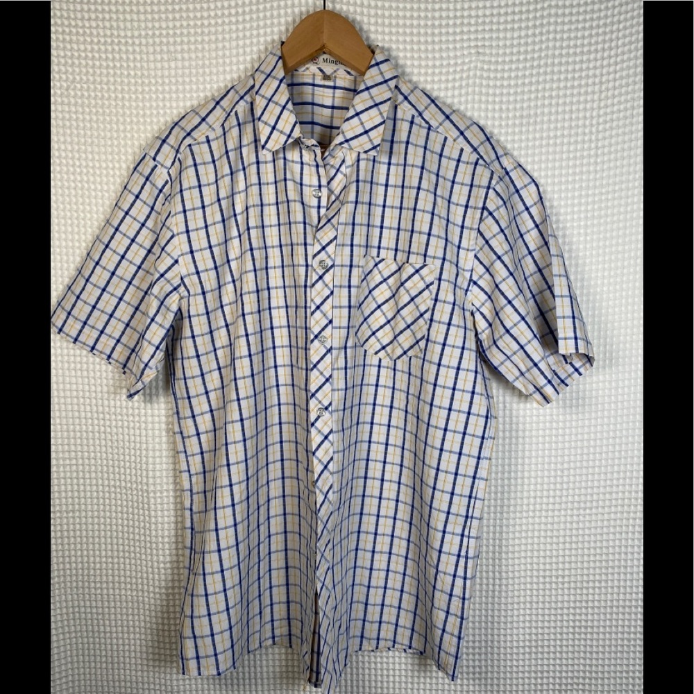 Mingling blue/white shirt men poliester size xxxl